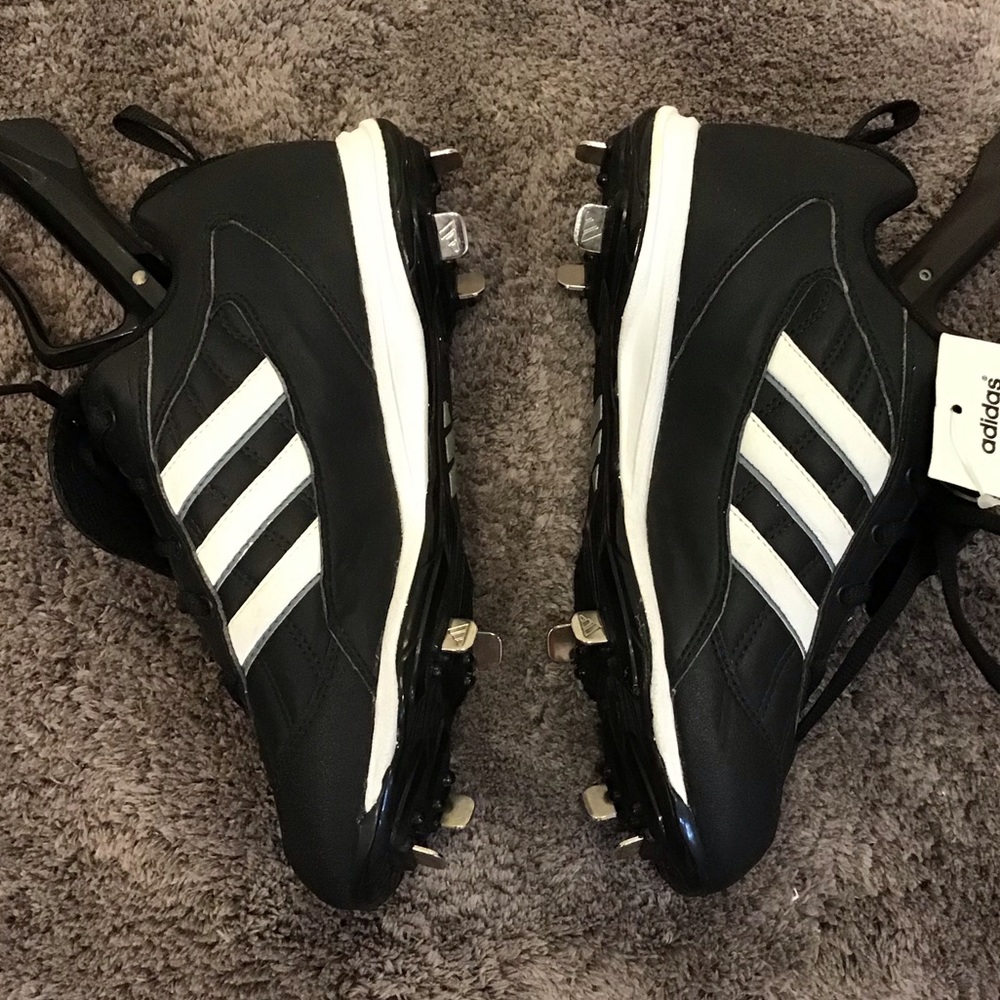 Adidas Baseball Cleat NWT Spinner III Black & White Athletic Shoe SZ 7 - Picture 6 of 15